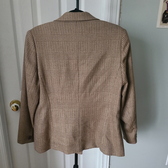 Vintage wool double breasted plaid blazer - Picture 2 of 2